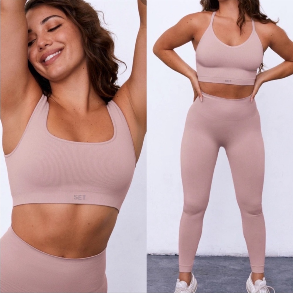 SET Active ribbed Amethyst workout set